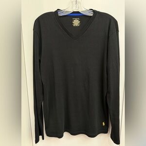 Polo by Ralph Lauren Black V-Neck Long Sleeve Cotton Sweater